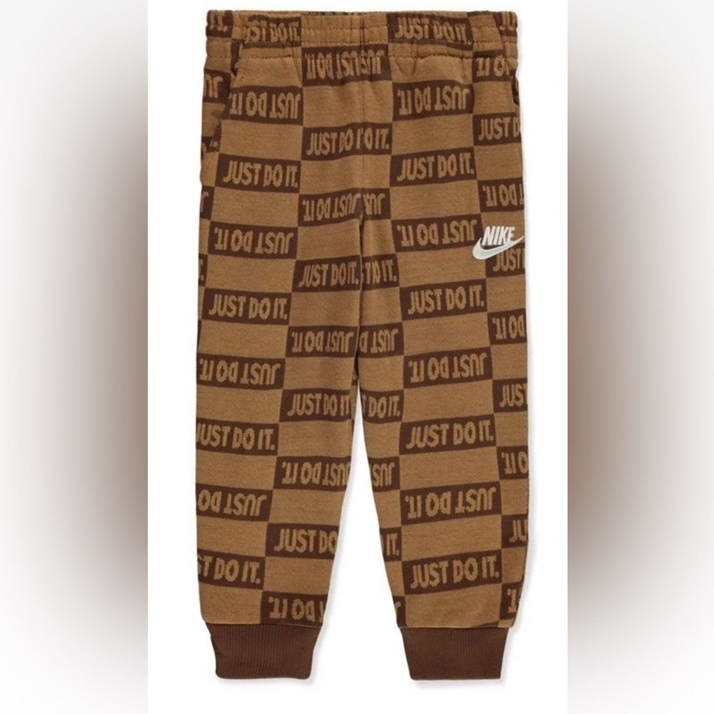 Nike Boys' Fleece Joggers Color: brown Size: child 5-6/ 6m NWT